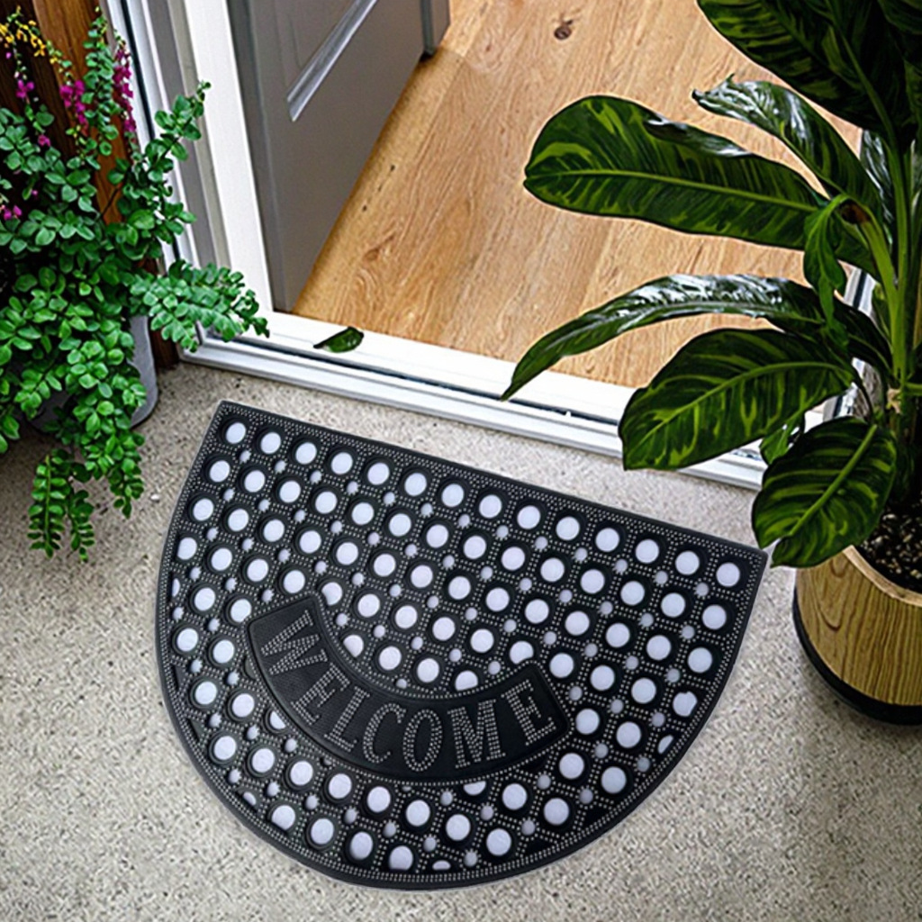 入户门地垫加厚橡胶刮泥垫镂空脚垫蹭土welcome字样耐磨网格防滑细节图