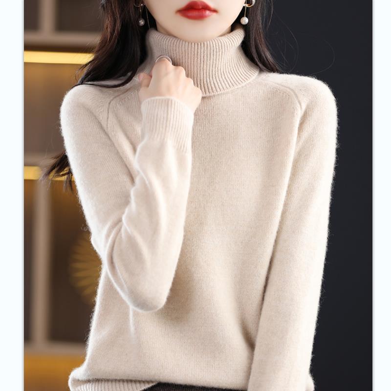 跨境2025秋冬新款女士宽松大码加厚针织衫长袖毛衣打底衫上衣女冬细节图