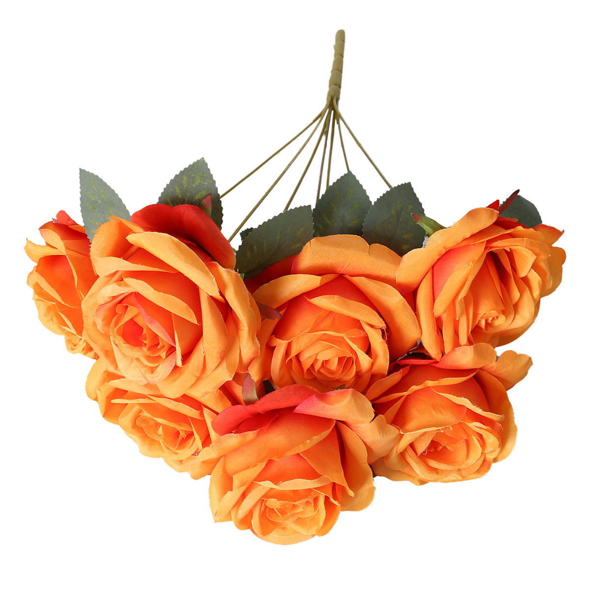 7头钻石玫瑰仿真花把束摄影道具客厅餐桌摆放家居婚庆花墙装饰花白底实物图