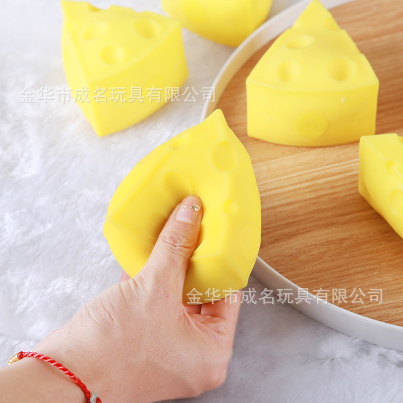 Douyin's same style simulation cheese Pinching fun creative stress-relieving tool, food play release ball, children's toy manufacturer wholesale Specification image