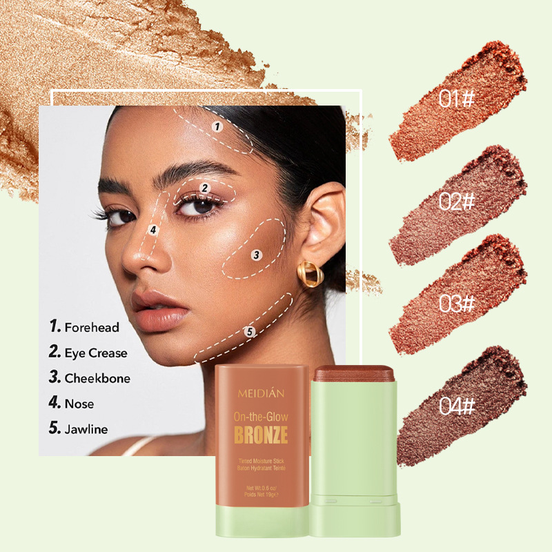 【 Cross-border Exclusive 】MEIDIAN Blush Sticks, Facial Makeup, Highlighter Contouring, Swelling Blush wholesale Application Scenario