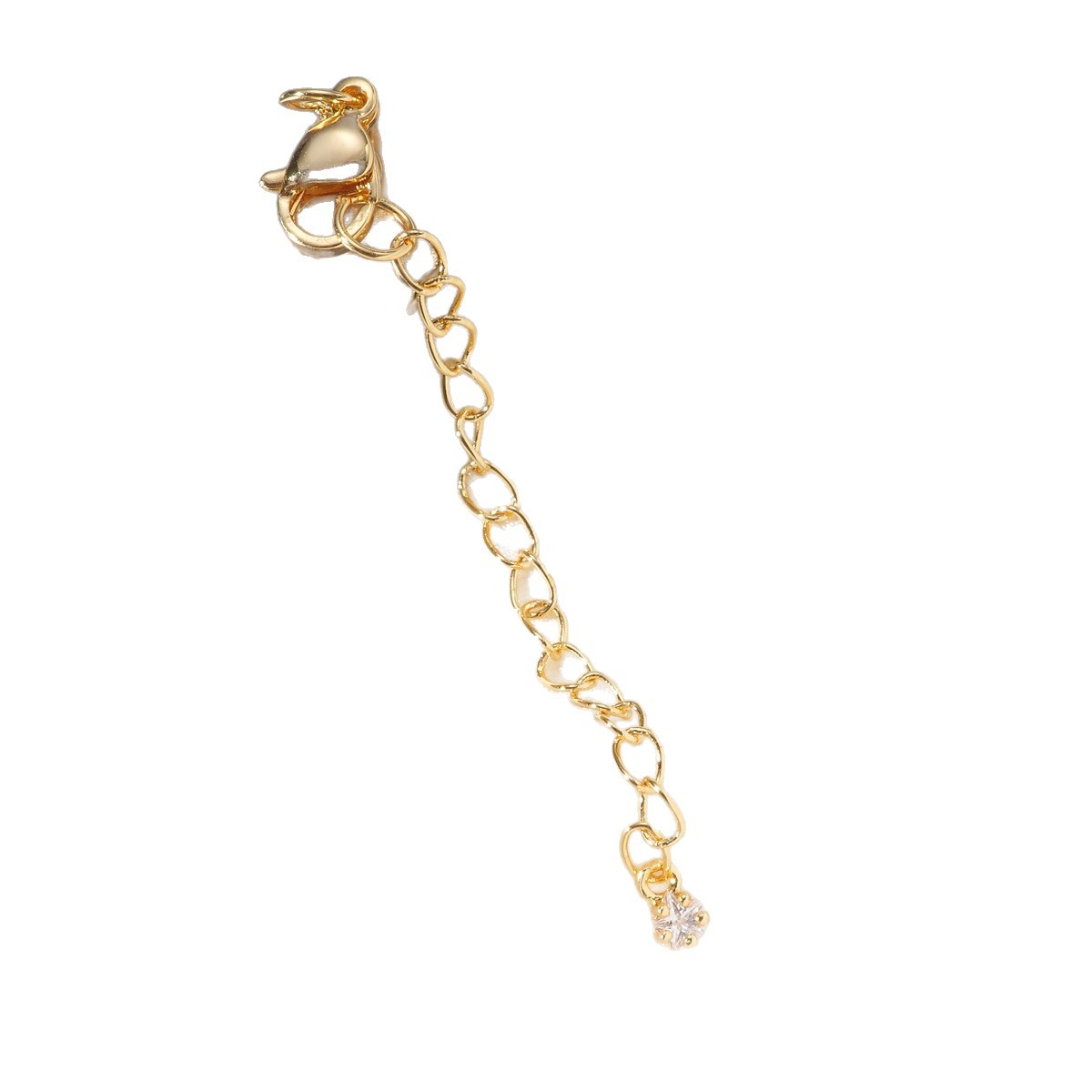 18k color-preserving copper gold-plated pearl necklace, extension chain spring buckle, high-end lobster buckle, DIY handmade jewelry accessory Item Picture