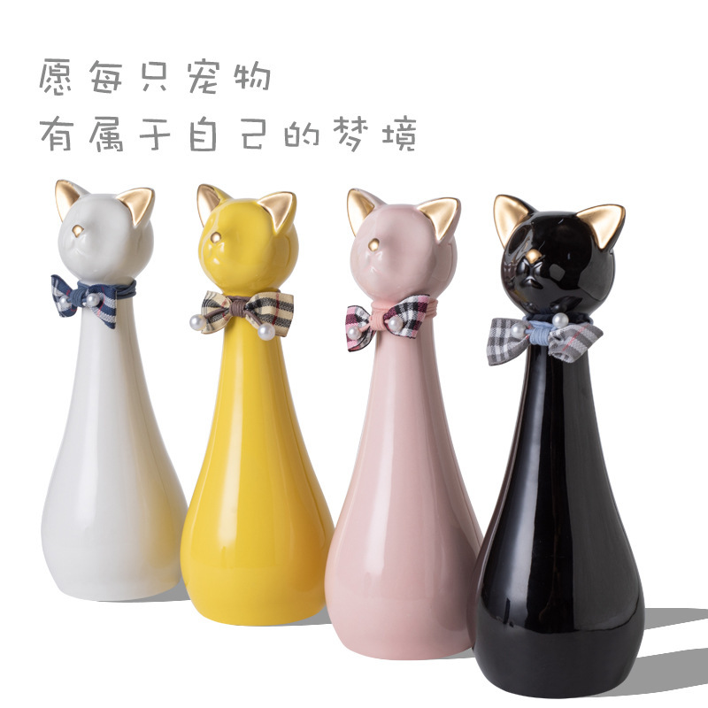 Ceramic cat-shaped urn, pet funeral supplies, pet urns, pet urns, pet funeral supplies, funeral souvenirs details Picture