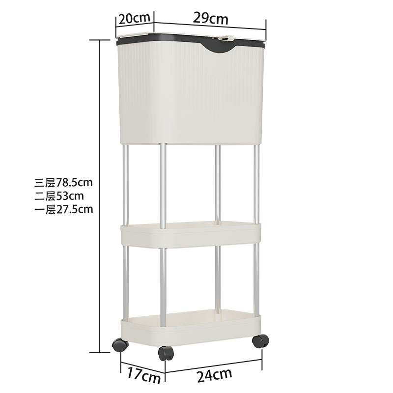 垃圾桶/摇盖式垃圾桶40L/不锈钢垃圾筒/大型垃圾桶/不弯腰垃圾桶白底实物图