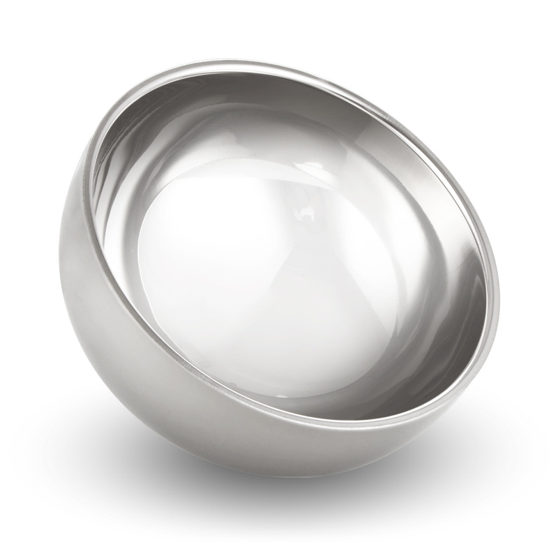 不锈钢亮光碗加厚双层焊边碗防烫隔热饭碗汤碗家用儿童碗批发细节图