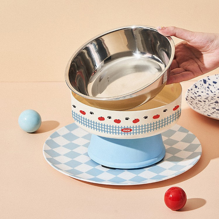 Cute cat-patterned pet food bowl, pet supplies, feeding bowl, pet bowl, pet food bowl, pet water dispenser, suitable details Picture