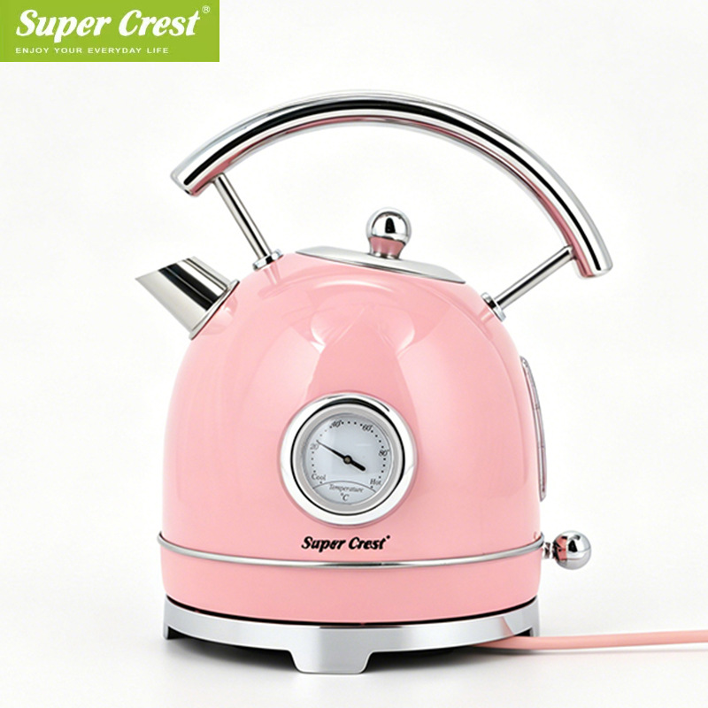 Super Crest European Standard New Electric Kettle, European Stainless Steel automatic Power-off Boiling kettle SCT-0001