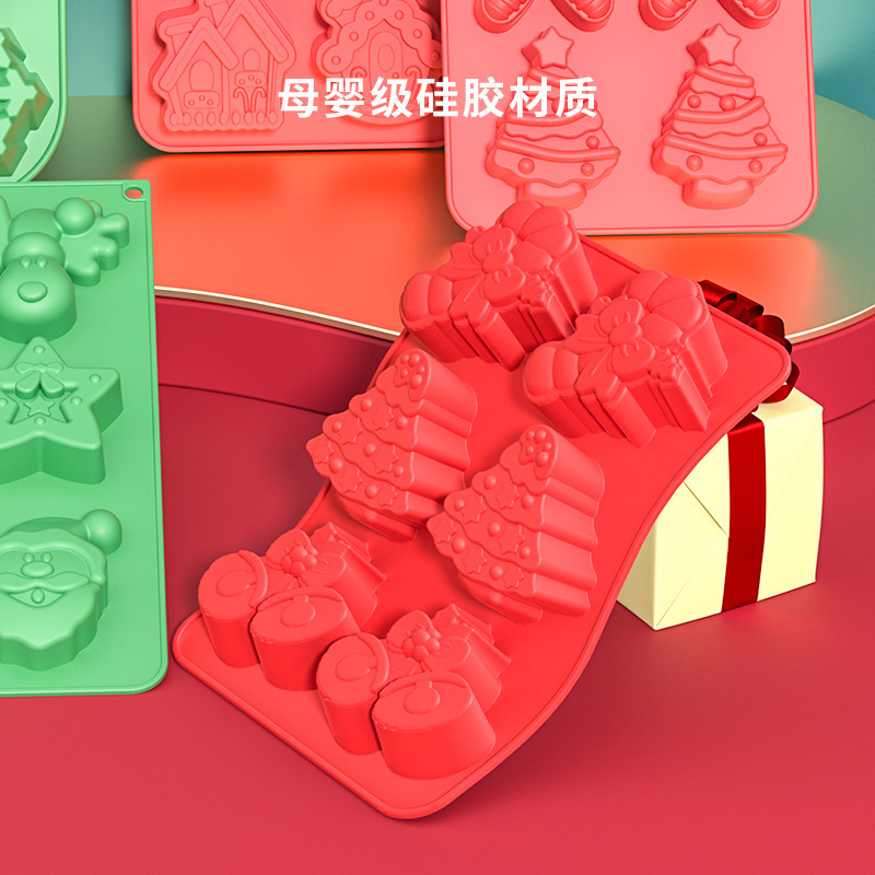 模具 跨境圣诞模具 硅胶模具圣诞树姜饼人雪花圣诞节模具饼干糖果 babycare产品图