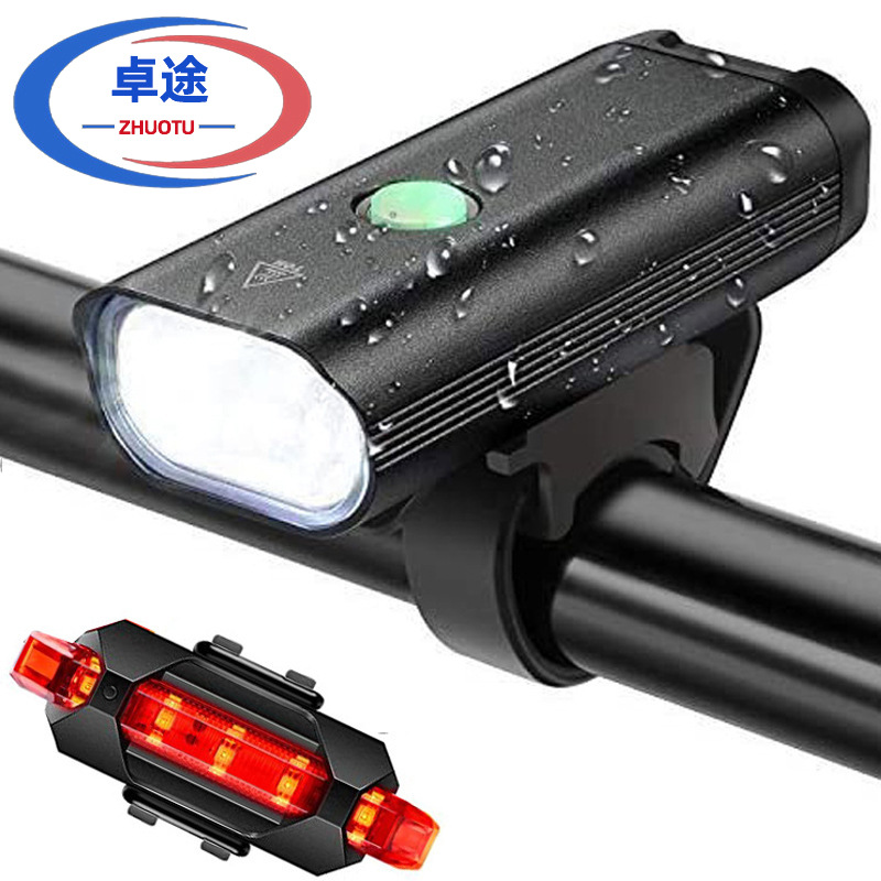 Cross-border cycling equipment accessories, bicycle headlights, aluminum alloy bicycle headlights, USB charging helmets, warning lighting lamps Item Picture