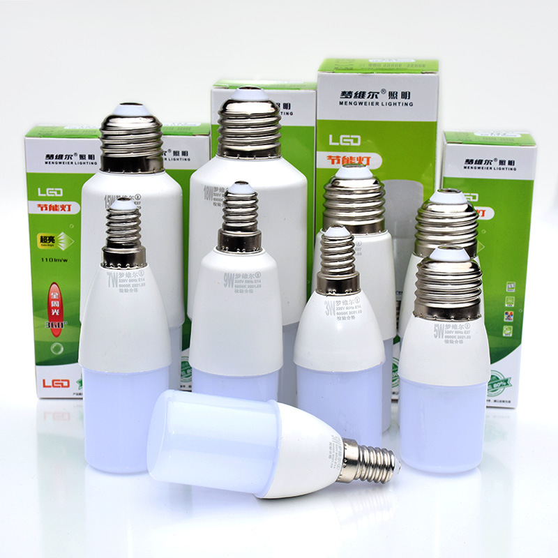 Wholesale LED bulb cylindrical ultra-bright screw-on e27, E14, b22 household energy-saving white light warm white light source lighting lamp details Picture
