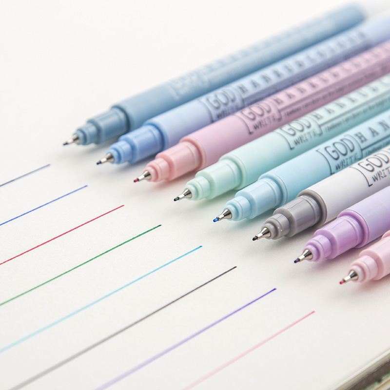 韩酷865多色8色签字笔套装 糖果色可爱少女学生办公纤维笔头水笔