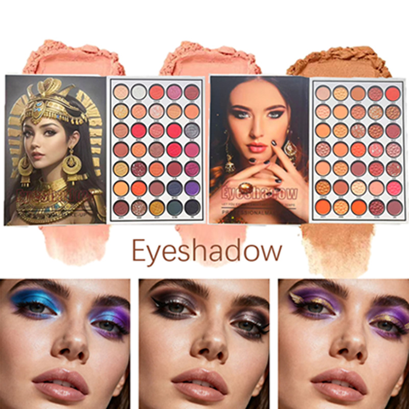 New cross-border bestseller book-style multi-layer eyeshadow palette, three-dimensional makeup blush, high-gloss and matte one-piece contouring eyeshadow details Picture