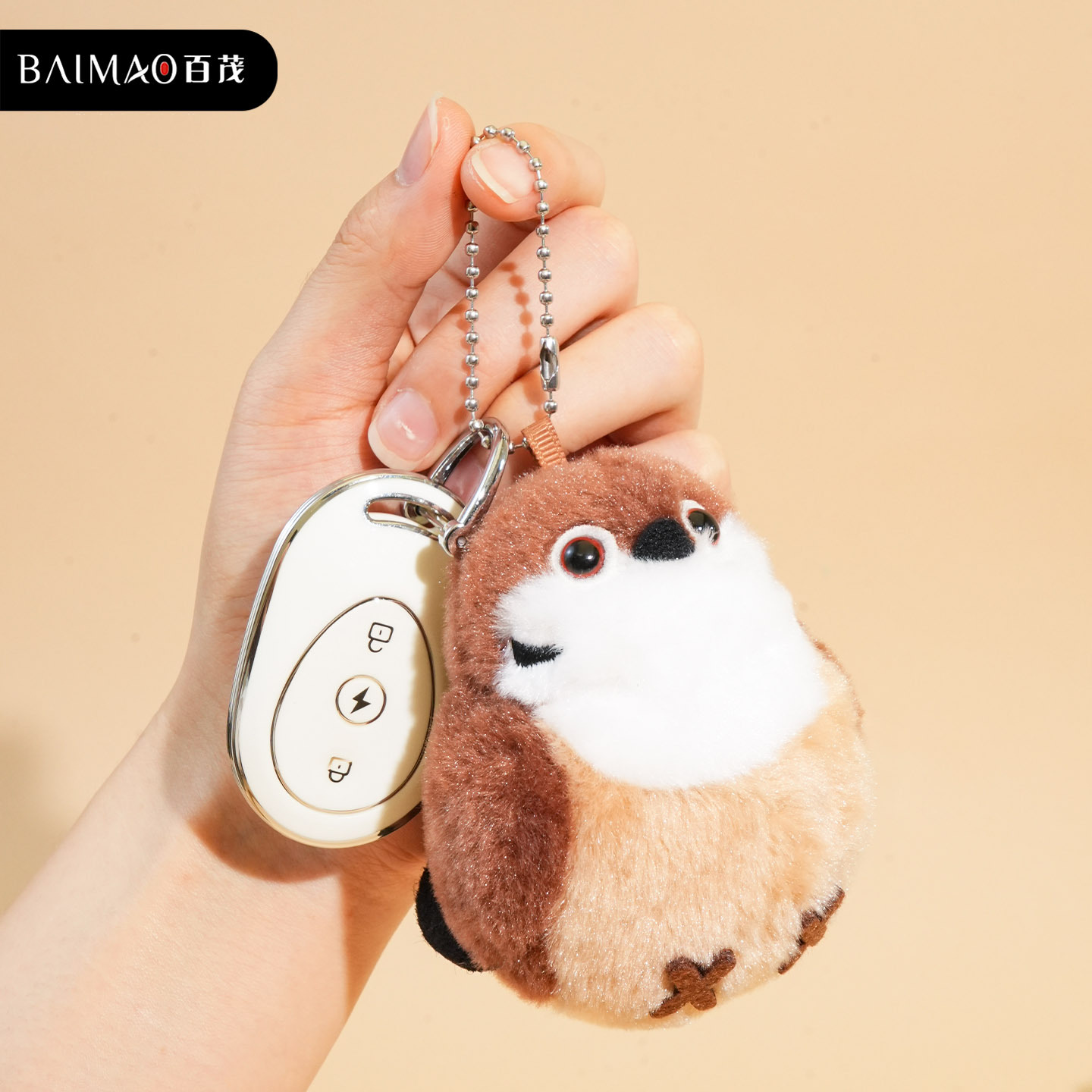 Bai MAO Original Bird Education Plush Series Pendants, gray and blue tit cute pet figurines, couple bag pendants wholesale details Picture