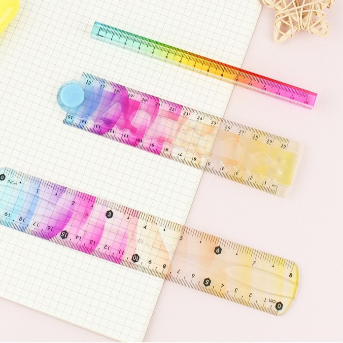 15cmPVC folding ruler with scale factory direct sales, wholesale for foreign trade export, office stationery, multi-functional graphic details Picture
