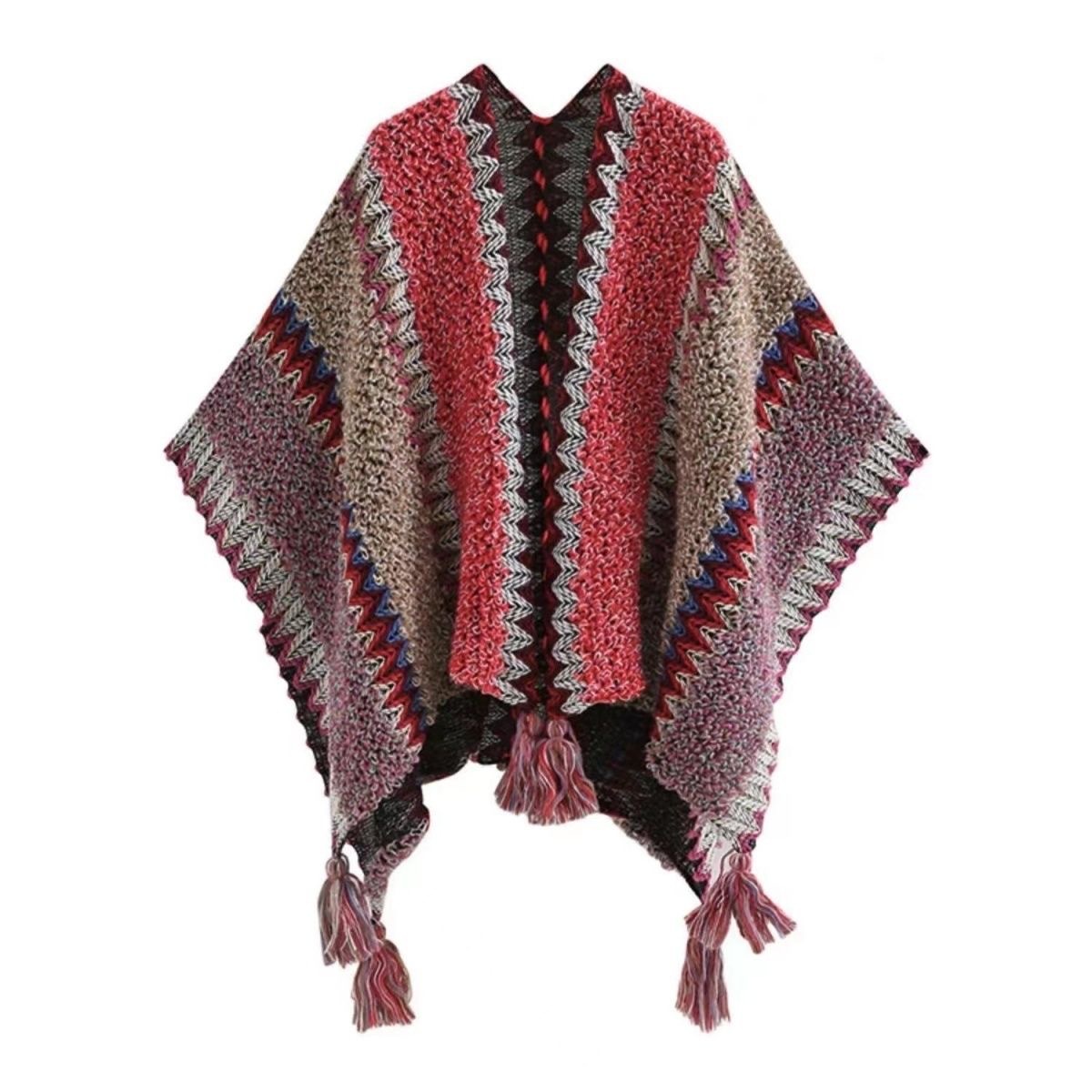 One-piece consignment summer Lijiang retro ethnic style shawl for women, Xinjiang and Yunnan travel outerwear cape, cape coat, dual-purpose scarf, street stall wholesale Item Picture