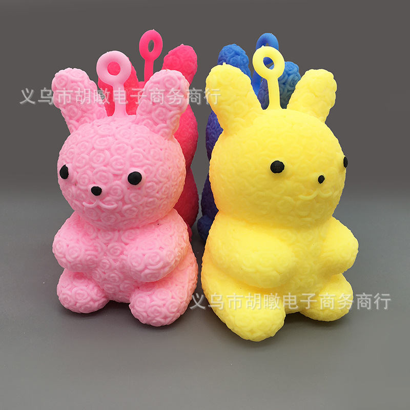 Cross-border supply eternal flower rose rabbit release toy TPR soft rubber Pinching Fun Soft and cute rabbit children's play details Picture