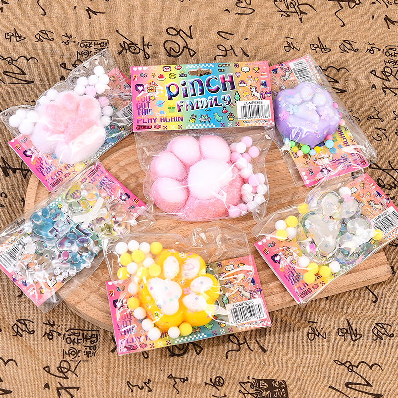 Super soft plush cat paw pinch fun stress-relieving gadget, waffle doughnut stress-relieving toy, venting small gift for direct sale details Picture