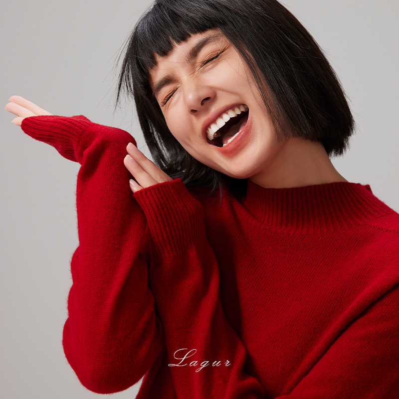 毛衣/打底衫高领/打底针织毛衣/毛衣女宽松韩版/羊绒衫细节图