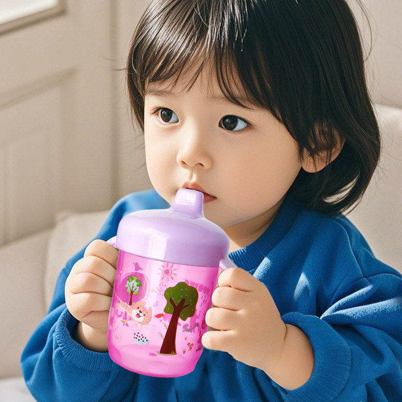 Children's water cups, baby water cups, 1-3 years old infants' learning drinking cups, sealed leak-proof duckbill cups, milk cups with handles, children's cups Specification image