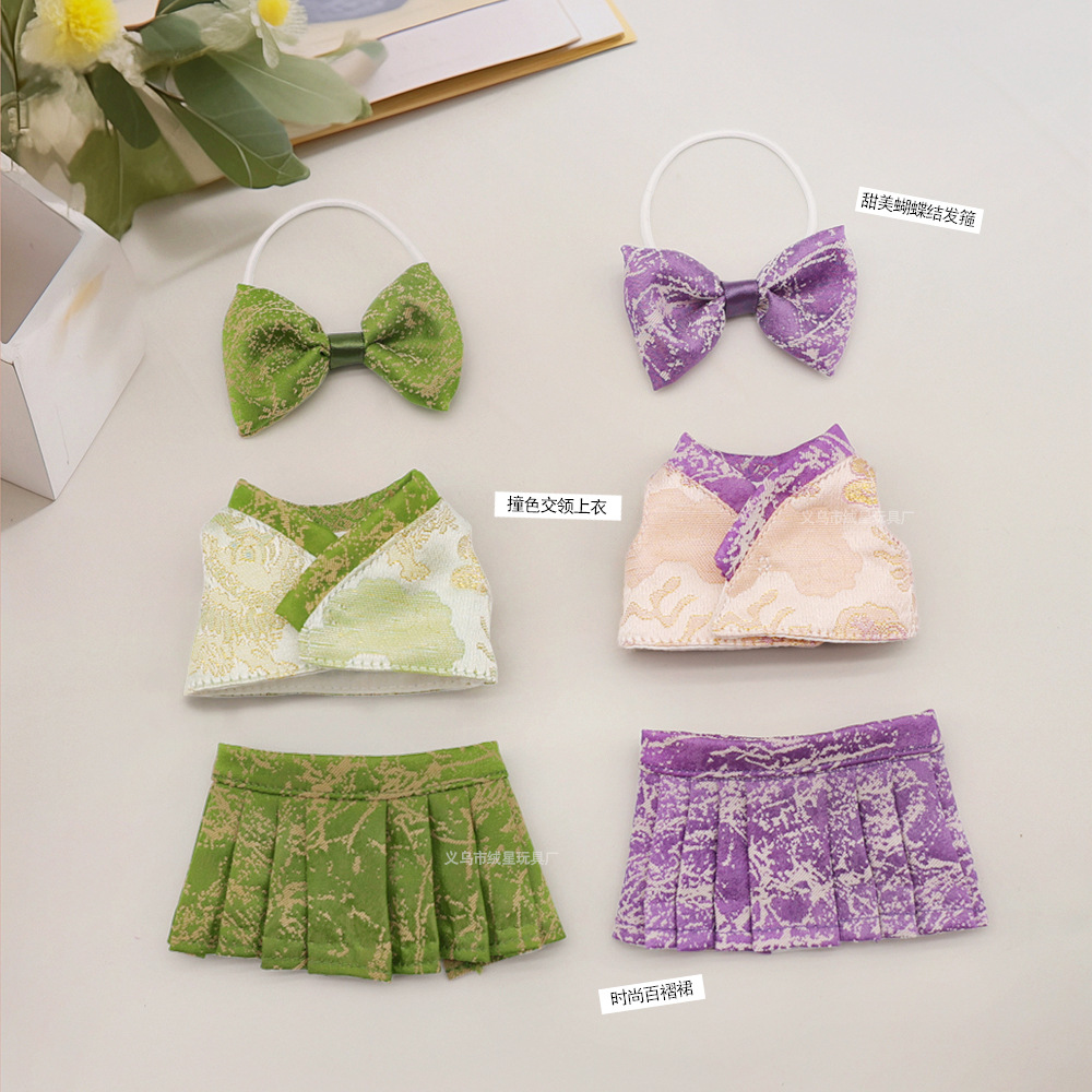 Wholesale of new baby clothes, plush toys, Hanfu, ancient-style skirts, cute Labmont, Qiqi KT cat doll clothes details Picture