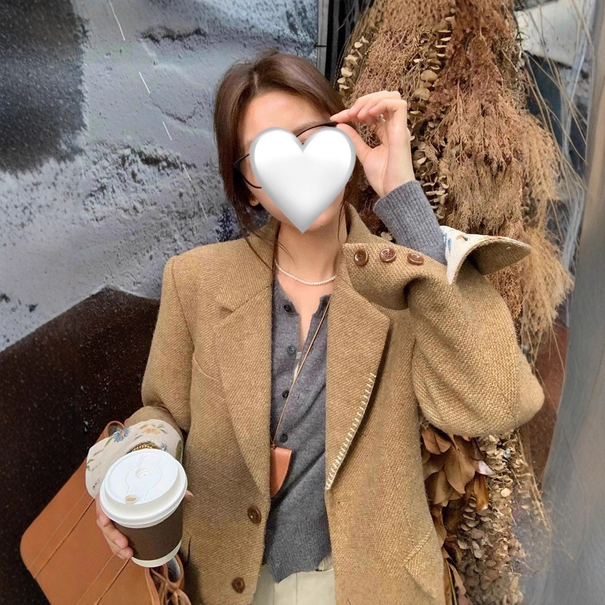 羽绒加厚经典小个子粗花呢西装外套廓形秋冬女装G1536