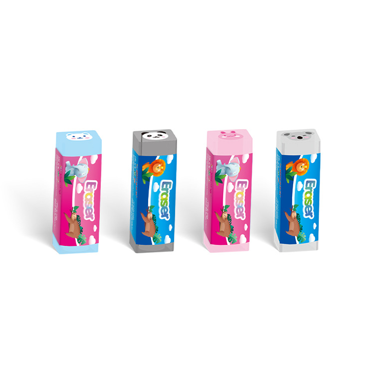 Yalong Cross-border best-selling Pvc material rubber Type 4 animal erasers, back-to-school children's stationery erasers details Picture