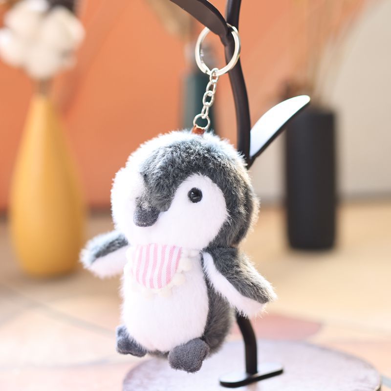 Cute and adorable scarf, little penguin pendant, plush toy doll, cartoon bag, hanging decoration, keychain, Rag Doll Application Scenario