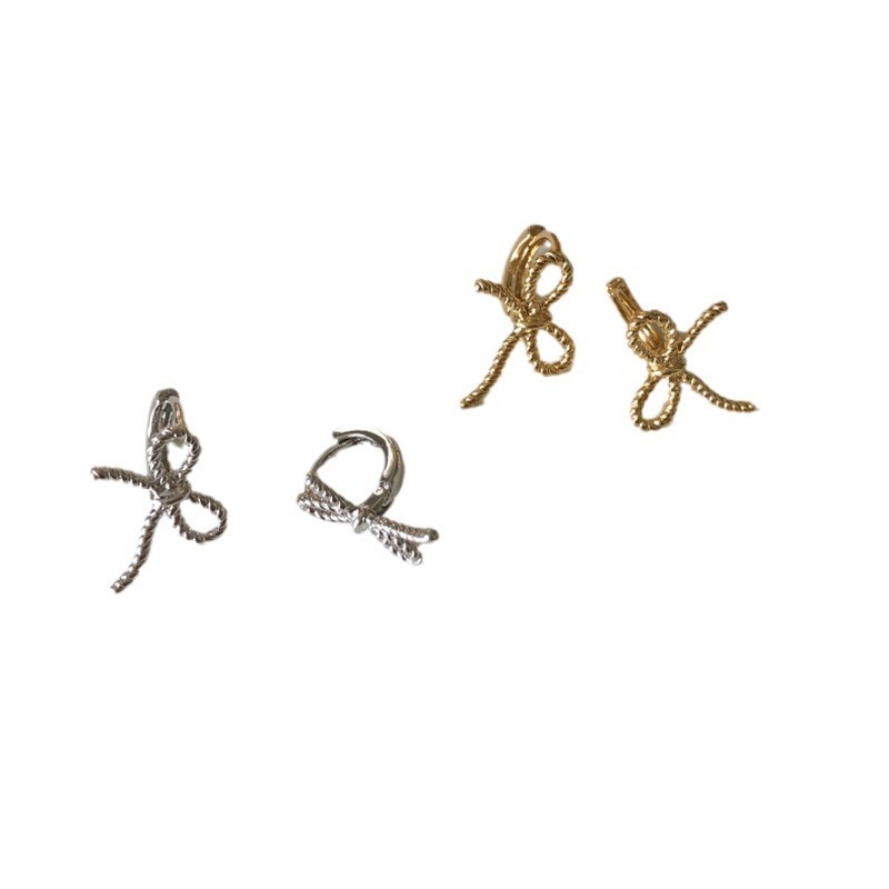 Niche and simple bow earrings for women, a Korean style with an Instagram vibe, a best-selling design, small and trendy ear studs, and exquisite ear buckles Item Picture