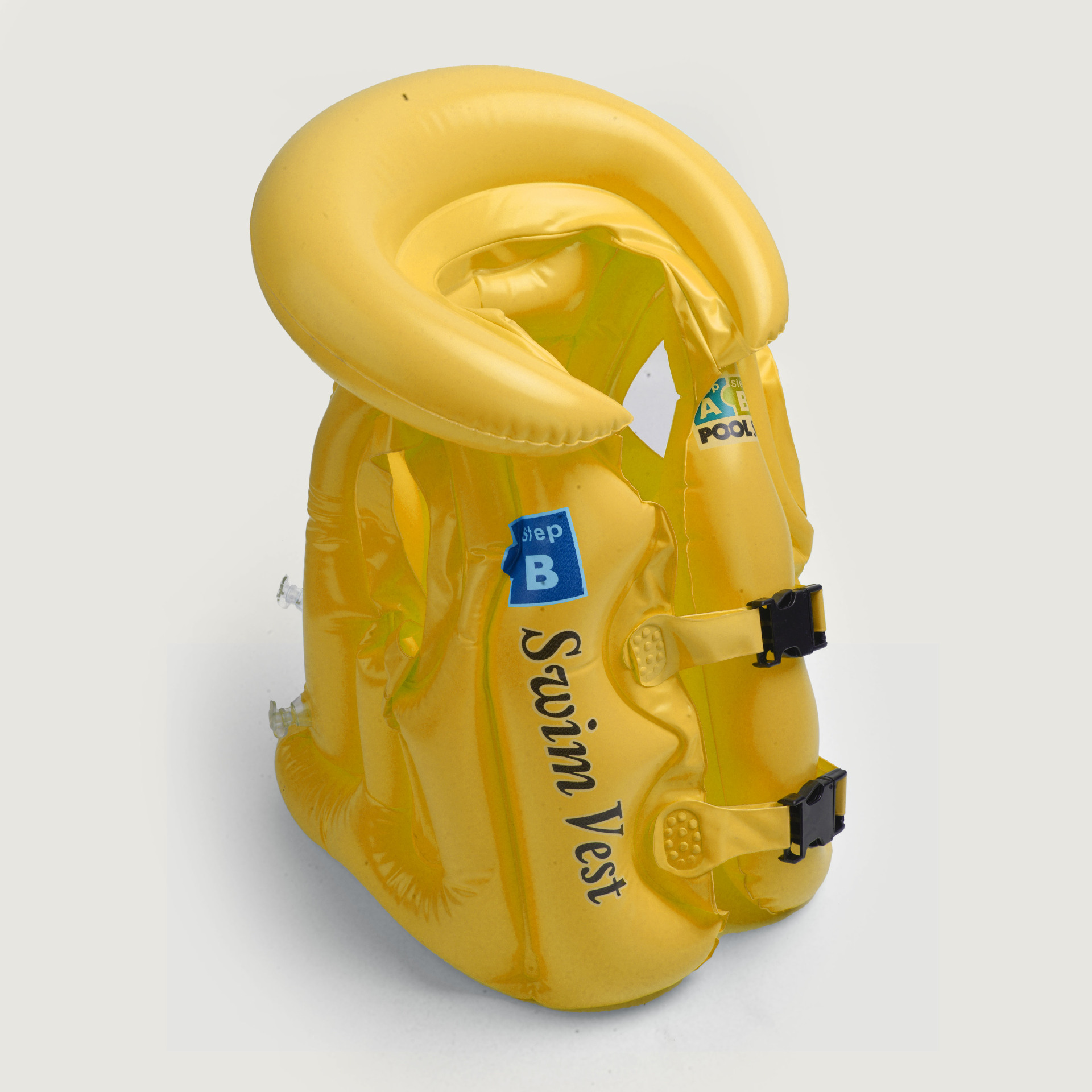 跨境专供充气儿童荧光色泳衣ABC浮力背心游泳装备外贸儿童救生衣