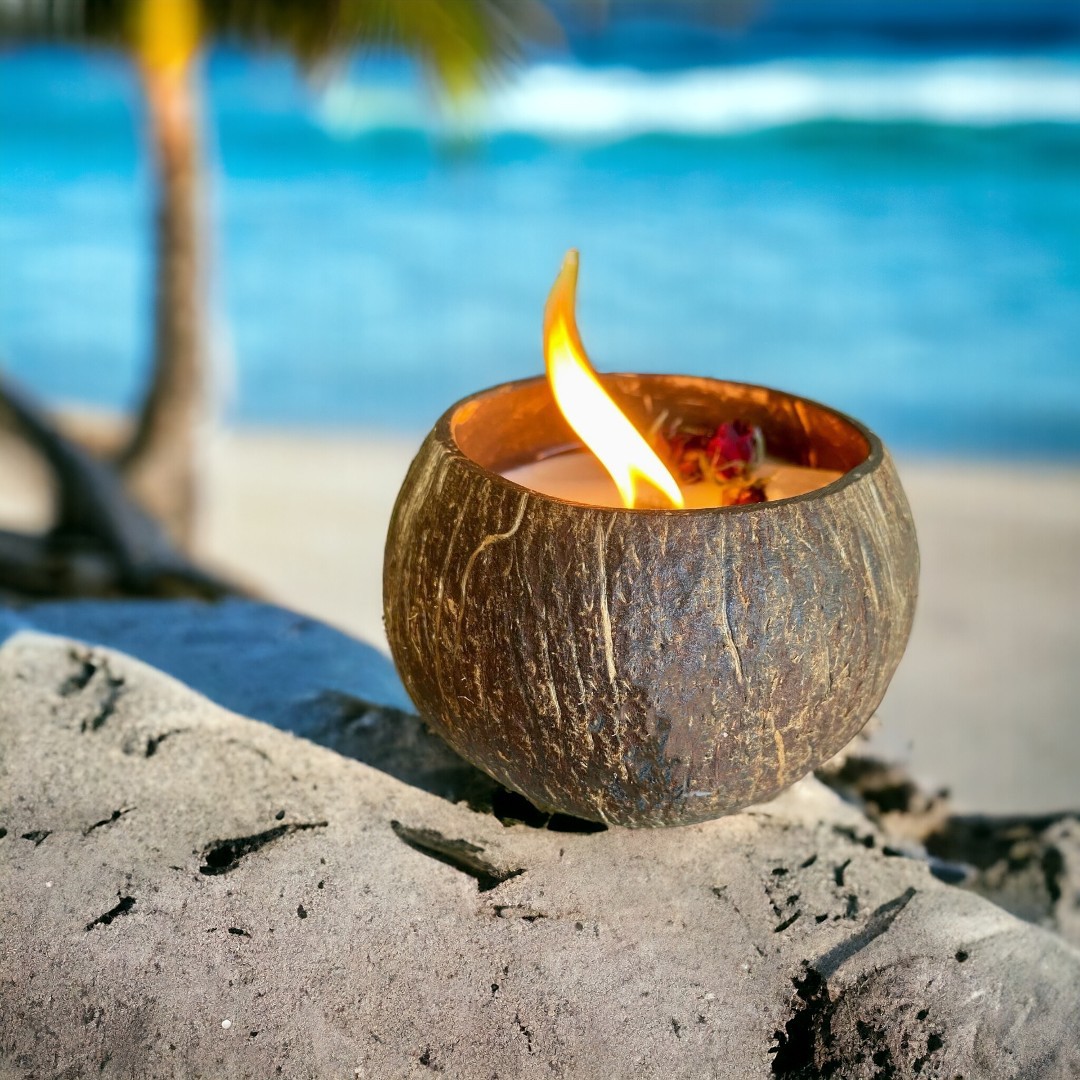 宝也天然大豆蜡椰子香薰椰壳蜡烛蜡木质棉芯批发香氛家用小众摆件