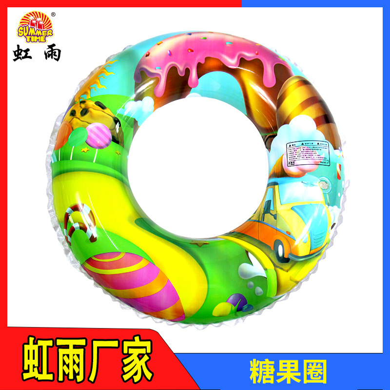 虹雨新款棒棒糖充气儿童游泳圈西瓜成人腋下圈糖果兒童泳圈批发