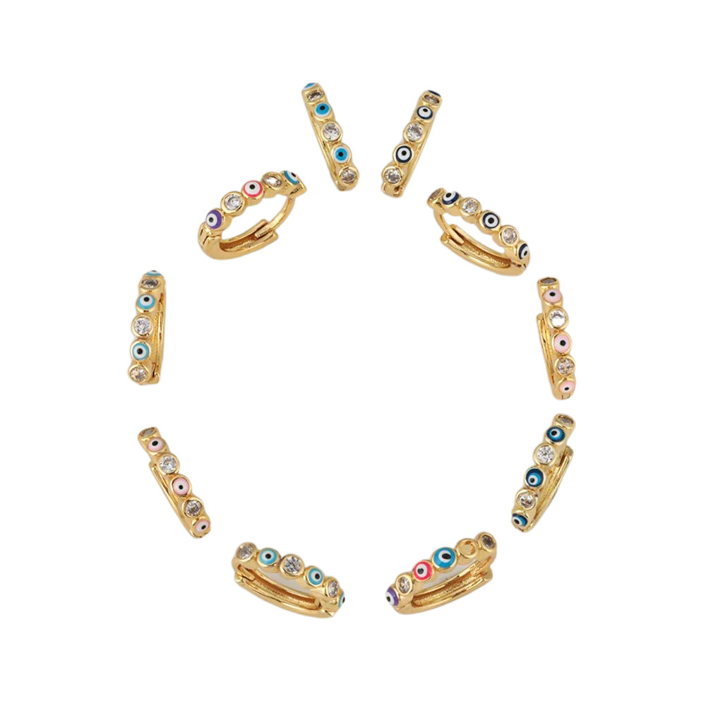 The Devil's Eye micro-inlaid zircon exquisite retro and simple earrings and earrings are selling well on Instagram by European and American Internet celebrities Item Picture