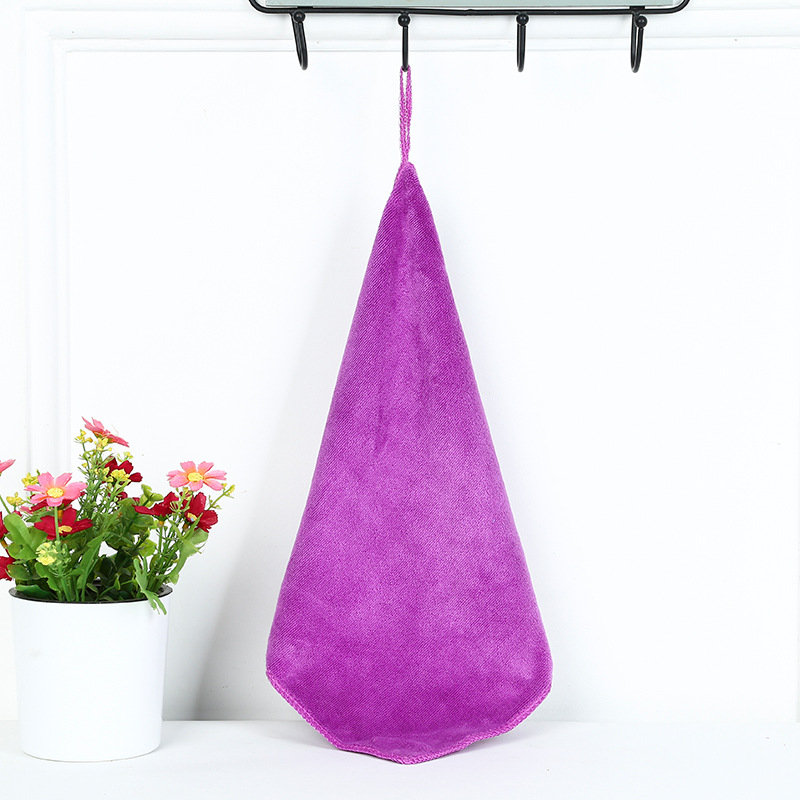 工厂批发纤维30*30挂钩小毛巾家政保洁擦玻璃擦车吸水速干方巾白底实物图