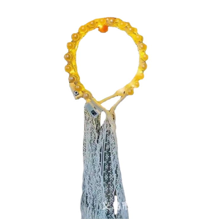 Luminous headwear, night market toys, pearl hoops, retro lace ribbons, bows, fairy ribbons, street stalls, one-piece consignment Item Picture