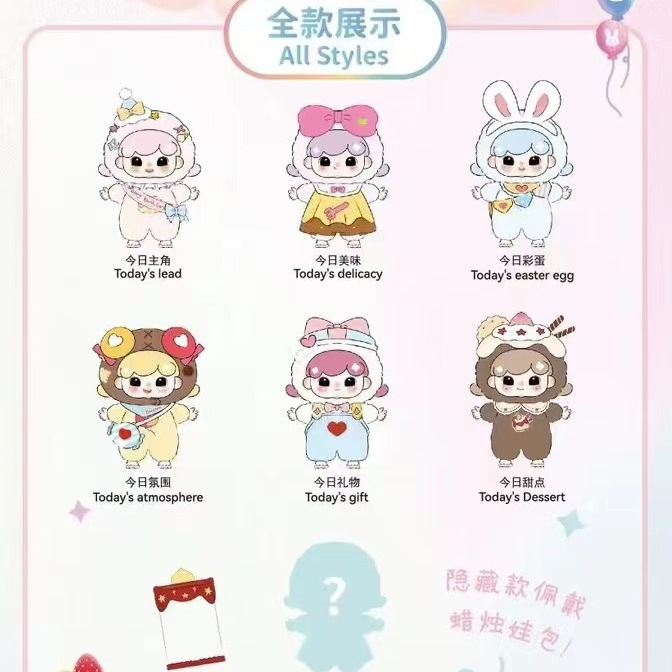 Wholesale of three Birdies' Sweet Dream Party Blind Box, 3rd generation plush zipper bag, trendy pendant and cute figurine gift details Picture