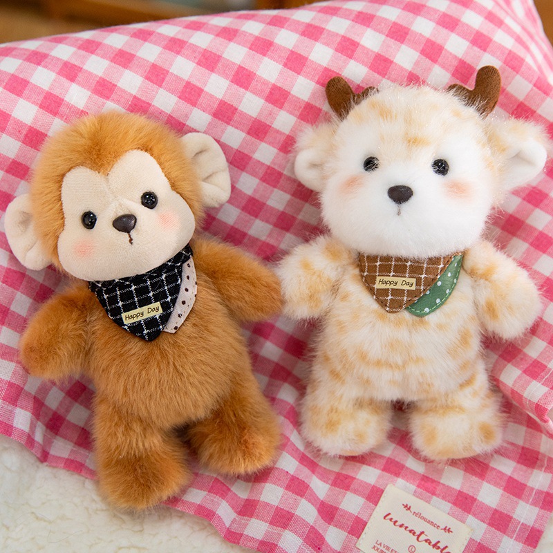 Cute little lamb cream puffs, plush animal pendants, rabbit dolls, keychains, cartoon doll bags, decorative gifts Specification image