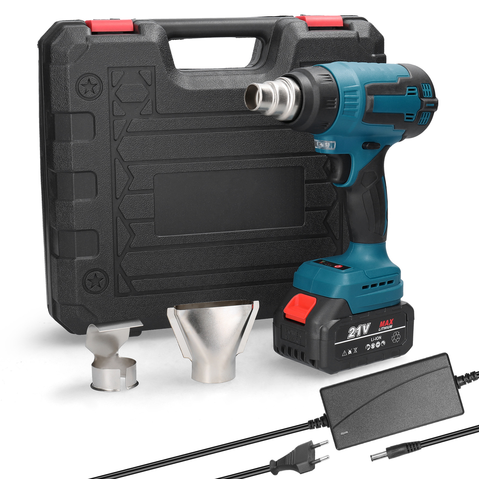 E23545 lithium electric heating air gun, ropeless plastic welding gun, portable high-power heat shrink film, private Application Scenario