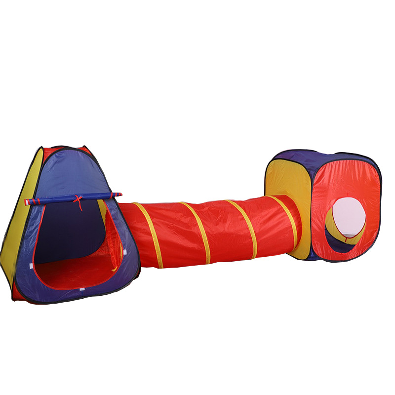 儿童户外拼色组合式帐篷三件套便携可折叠室内三合一游戏屋批发小孩室内游戏小屋帐篷