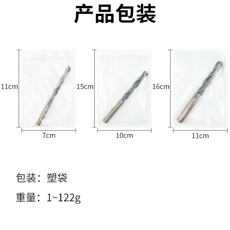 HSS twist drill bit 9341 stainless steel aluminum alloy iron sheet electric drill bit high-speed steel straight shank twist drill bit Specification drawing