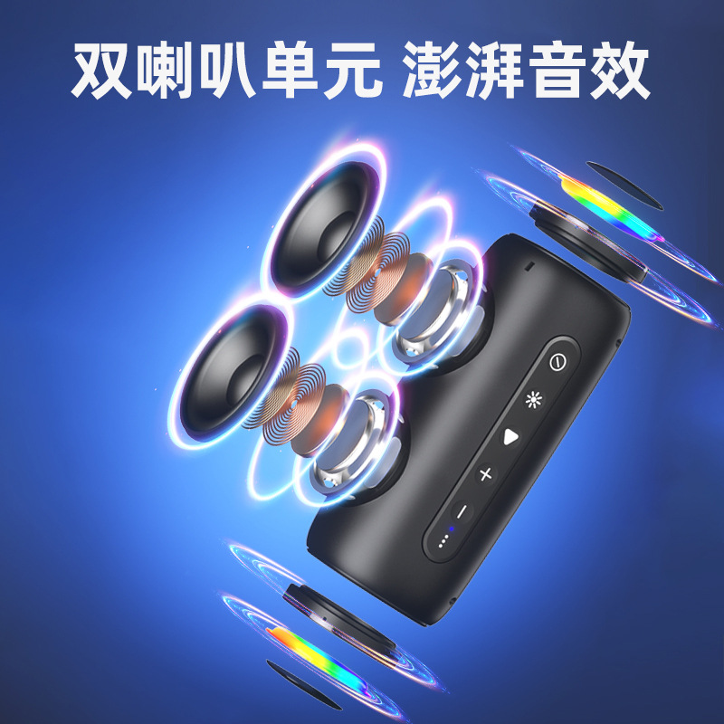 New wireless Bluetooth speaker, outdoor waterproof, portable, super heavy subwoofer with RGB light, gaming speaker details Picture