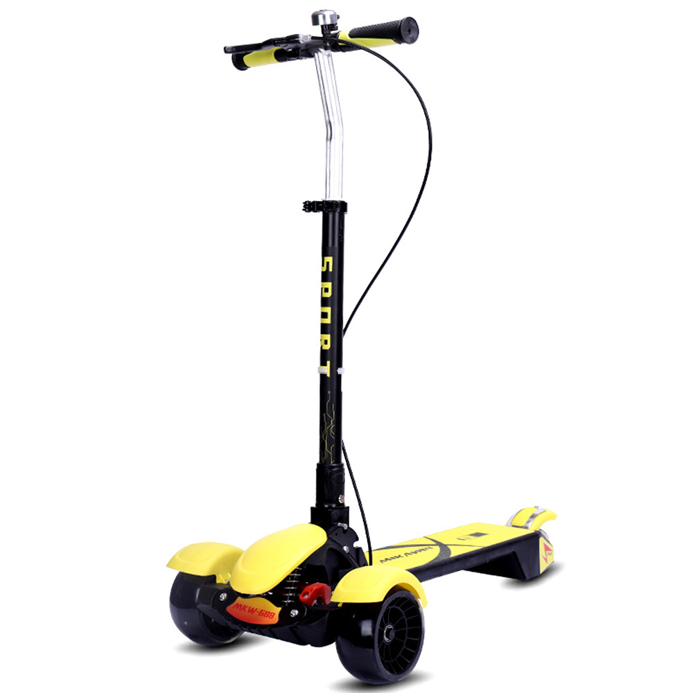 Cross-border special children's scooter with folding, enlarged pedals, shock-absorbing, flashing wheels, height adjustment and thickening for children aged 3 to 16 Item Picture