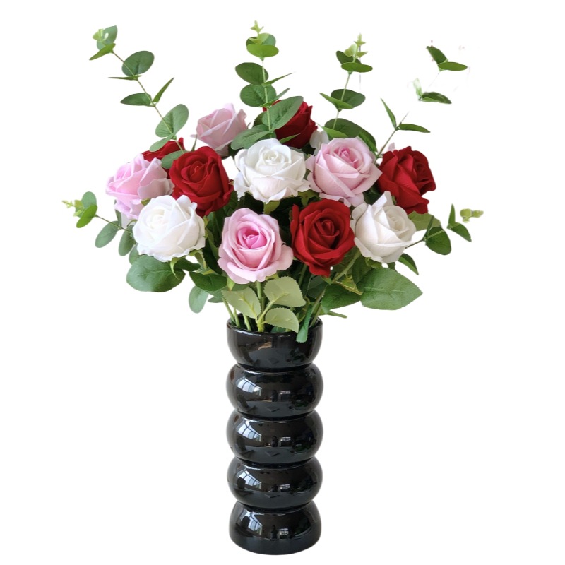 仿真花DIY发饰配件/仿真花/5朵塑膠花/假花/假花批发白底实物图