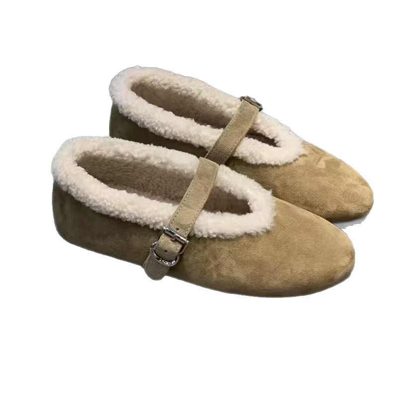 老北京棉靴/棉拖鞋/UCC女雪地鞋/雪地靴/棉拖白底实物图