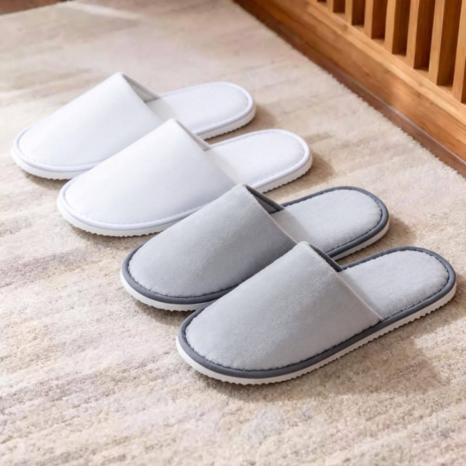 Cross-border disposable slippers, velvet for guests, thickened anti-slip, specially designed for home hotels, guesthouses, homestays, clubs and travel