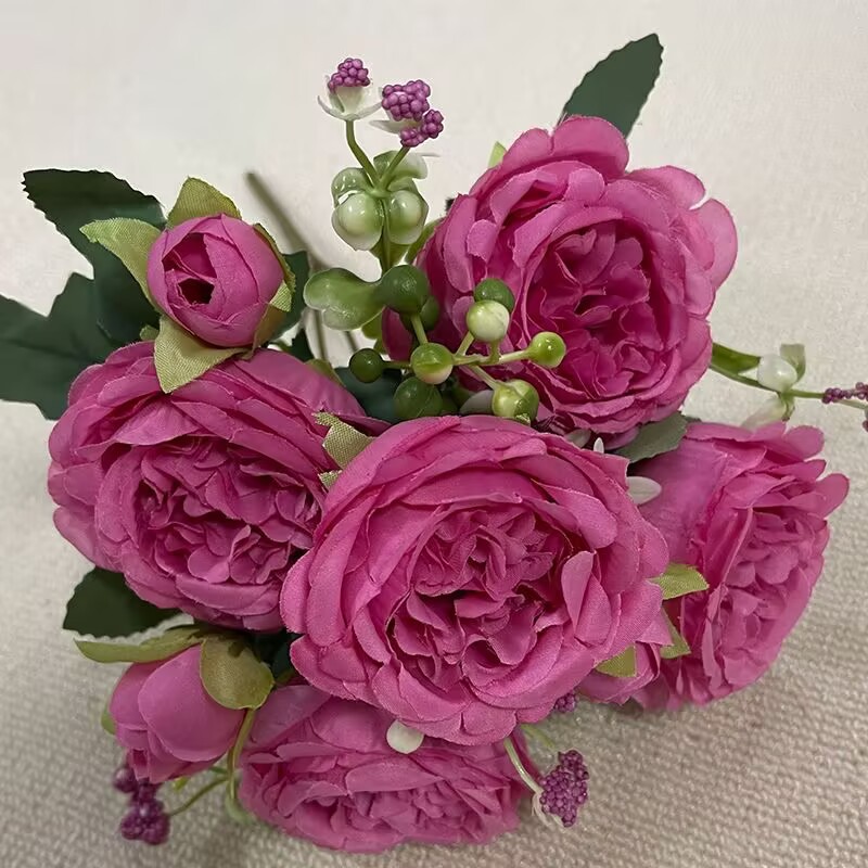 仿真花DIY发饰配件/仿真花/5朵塑膠花/假花/假花批发细节图