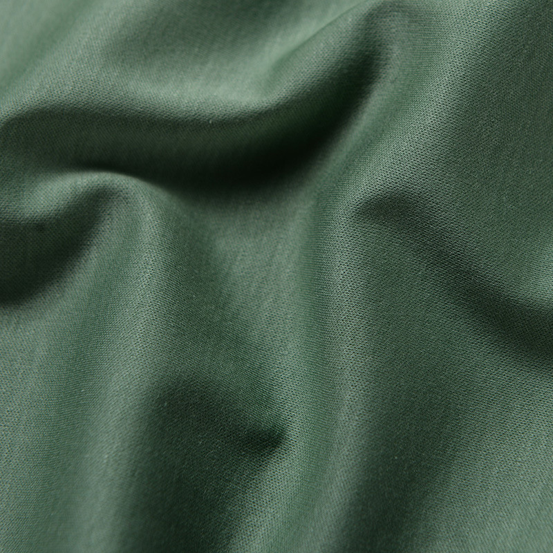 240G丝光棉面料40支加厚丝光长绒棉双面布女装加厚长袖T恤面料