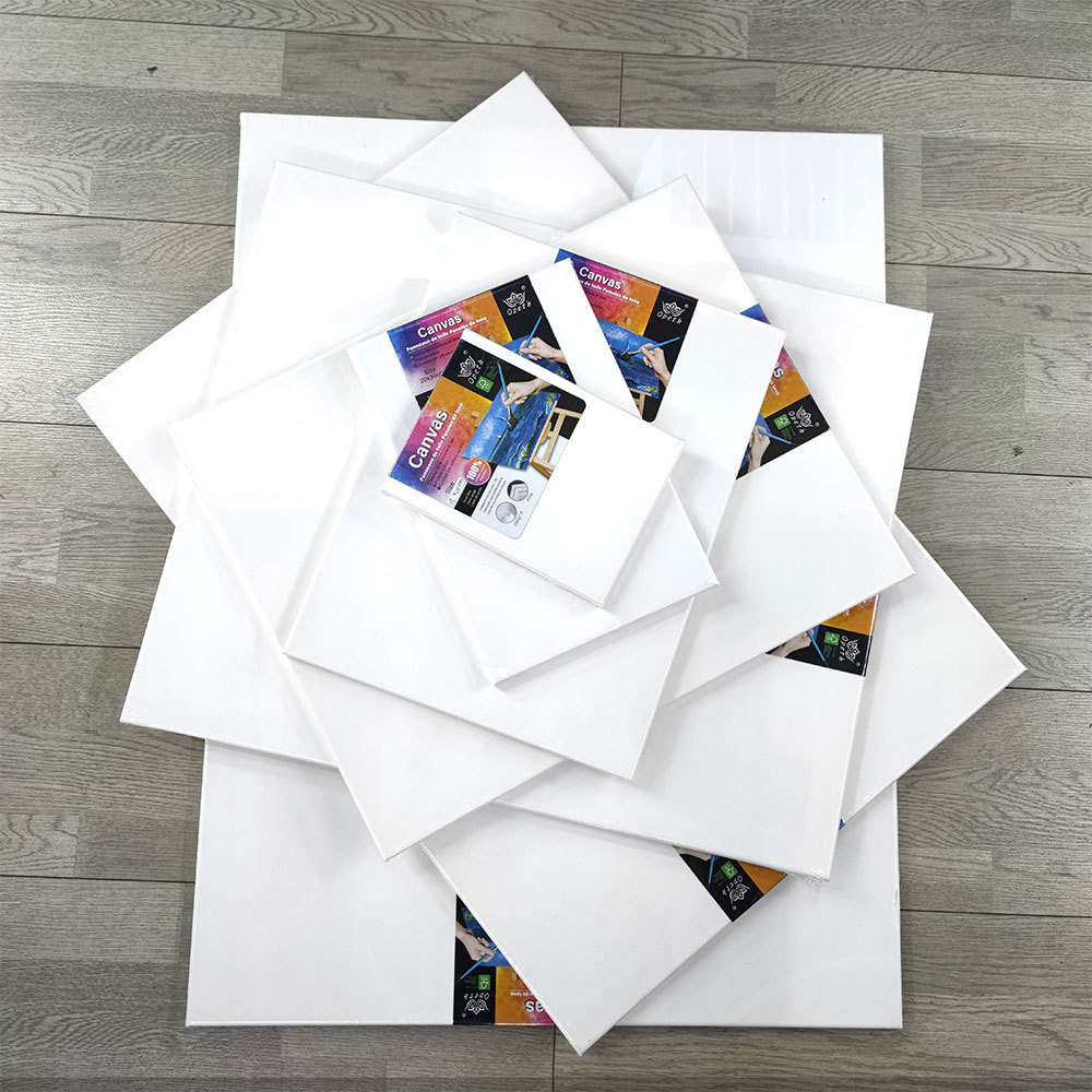 Solid wood square oil painting frame, oil painting board, pure cotton white oil painting cloth, acrylic painting, round oil painting frame wholesale Specification image