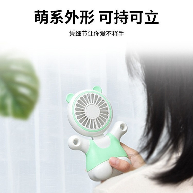 2024 new model factory direct sales USB mini fan, handheld, neck-hanging, foldable, quiet, gentle breeze, rechargeable and portable details Picture