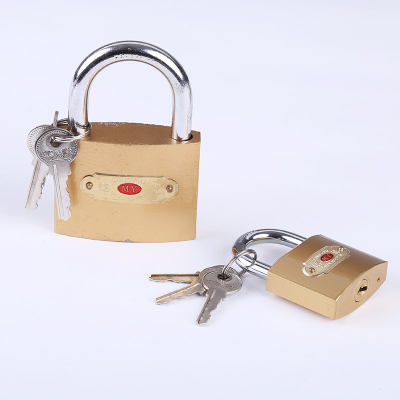 挂锁/锁具/铜锁/锁具挂锁/箱包拉链拉尾绳白底实物图