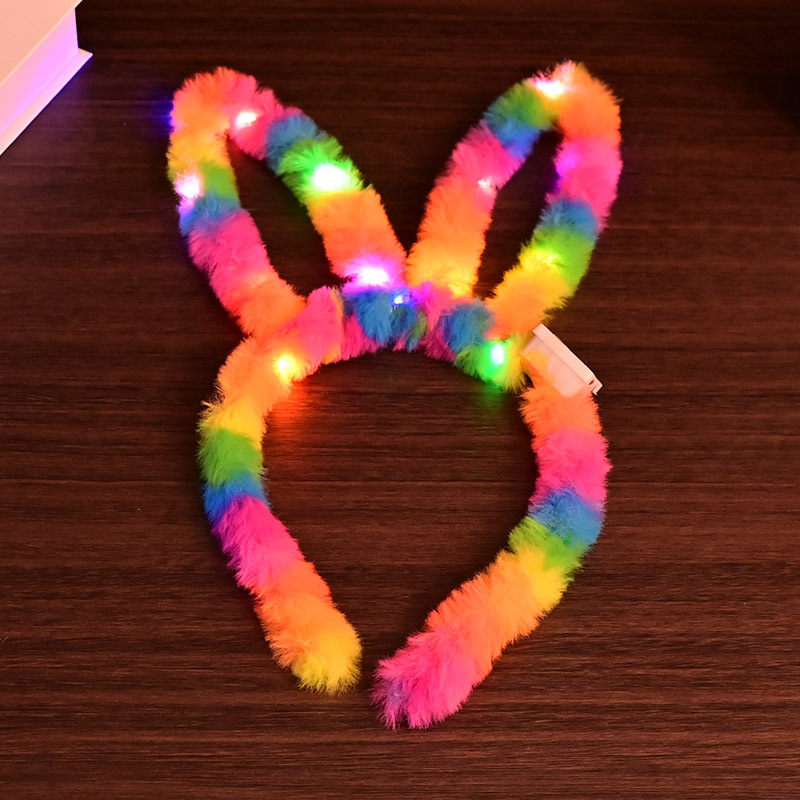 New best-selling luminous cat ear headbands, luminous feather rabbit ear, Mickey ear LED lamp headbands wholesale Specification image